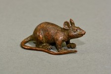 Vintage small bronze rat
