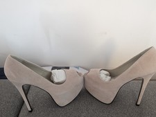 Womens Suede Peep Toe Platform Stilettos Size UK 7 New Never Worn