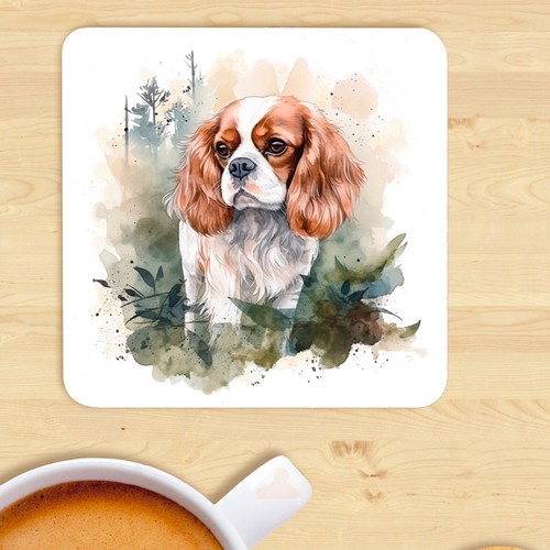 Pet dog coaster - dog, watercolour
