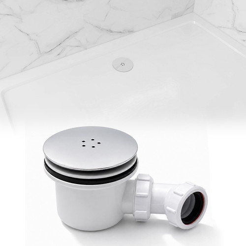 Chrome 90mm shower waste trap - chrome,
