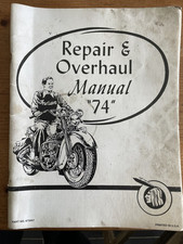 Repair And Overhaul “74” Vintage Indian Motorcycle Manual Used Original 