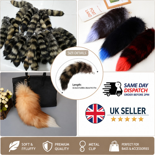 40cm fluffy faux fox fur - fur, tail