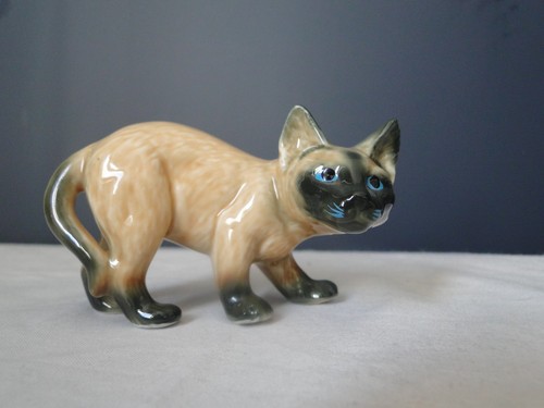 Vintage porcelain siamese - vintage, cat