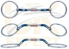 Uk Expert Loose Ring Comfort Barrel Myler Bits, Blue Alloy Sweet Iron Snaffle