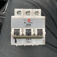 MEM MCB 20 Amp Type 3 M9 Triple Pole 3 Phase 20A Memshield 1 3T203 203MC 203MB3