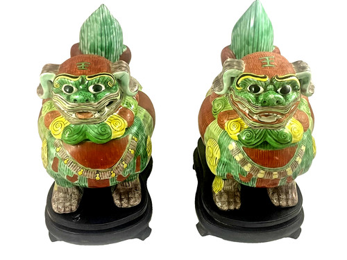 Vintage ceramic foo dog - vintage,