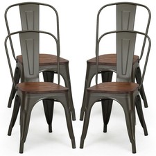 Set of 4 Tolix Style Metal
