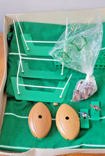 Vintage Subbuteo Rugby Joblot Goals, Pitch, Kickers , Ball, Scrum Machines,  Box