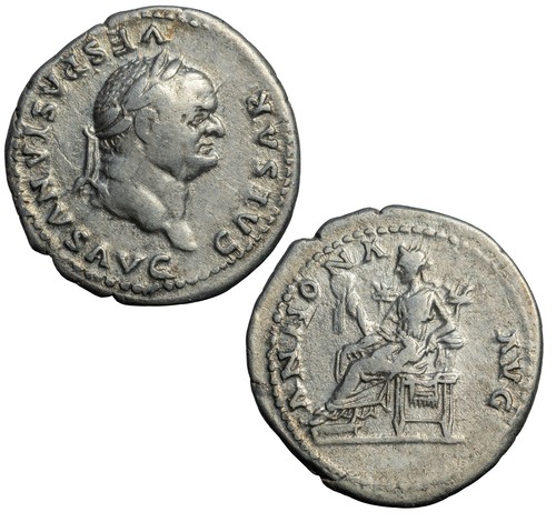 Roman silver denarius - , of