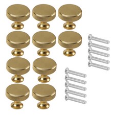 10 Pack 1.2 Inch Brushed Cabinet Knobs Knurled Drawer Door Brushed Round Knob