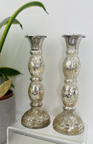 Pair mercury glass effect - pair,
