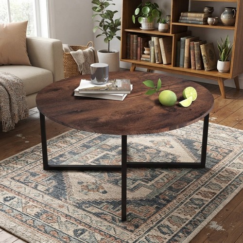 Sturdy round coffee table with - round,