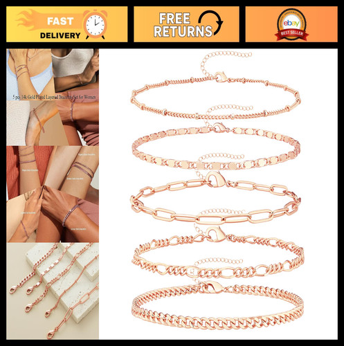 Trendy gold bracelet set - set, for