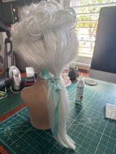 Baroque  Wig  17th 18th Century Victorian Fancy Dress Drama Group blue ribbon