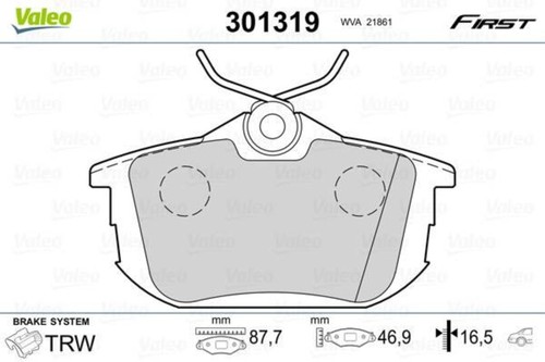Rear disc brake pad set - disc,