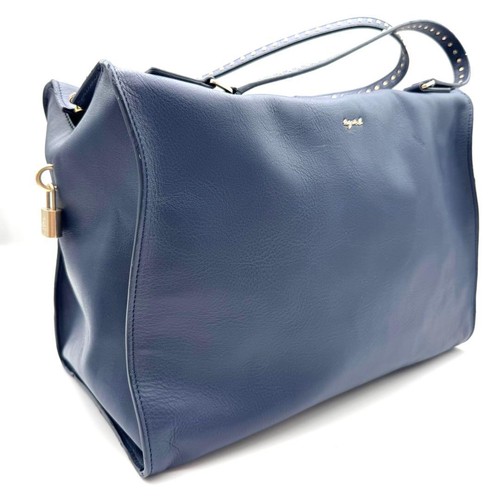 Agnes navy leather - leather, tote