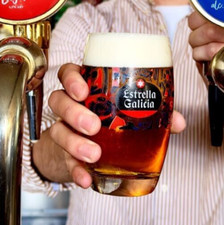 Set of 2 x Estrella Galicia Half Pint Glasses 10oz Brand New Genuine