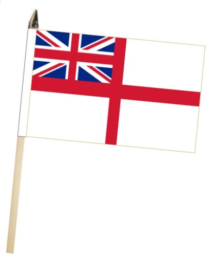 White ensign large hand flag - white,