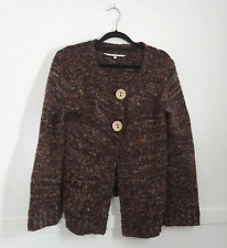 Elizabeth Scott Size S/M Brown 20% Mohair Cardigan 2 Buttons Pockets
