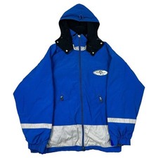 Oxbow Ski Jacket Snow Apres Hooded Winter Reflective Blue Black Mens Medium