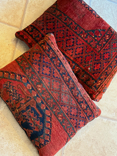 Pair unique floor cushions - of, cushions-