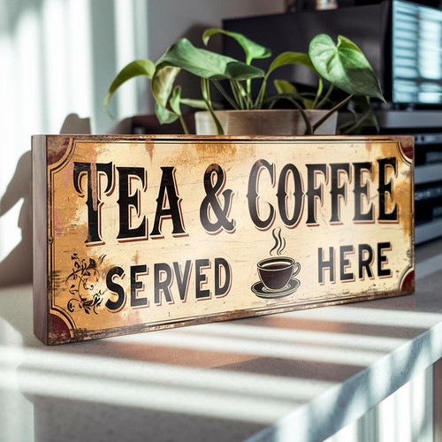 Tea coffee served here sign - tea,