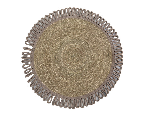 Handwoven round seagrass rug - handwoven,