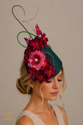Ascot fascinator derby teal - fascinator,
