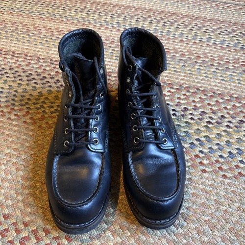 Black leather red wing - black,