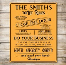PERSONALISED Toilet WC Sign
