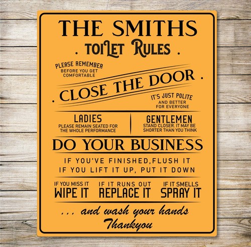 Personalised toilet sign - personalised,