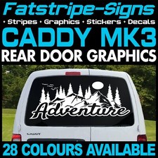 to fit VW CADDY ADVENTURE MOUNTAIN GRAPHICS STICKERS CAMPERVAN MOTORHOME DAY VAN