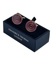 designer cufflinks in MOD red & blue circle design by Frederick Thomas