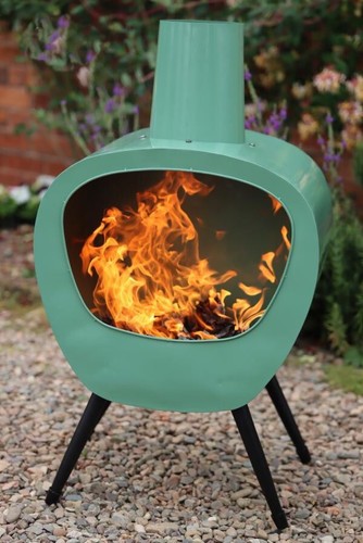 Retro style steel chimenea - style,