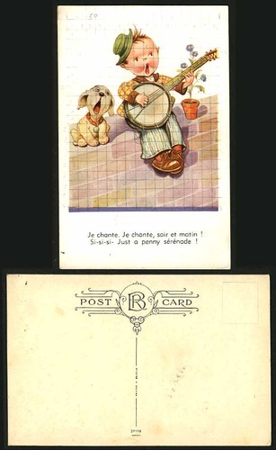 Comic old postcard - old,