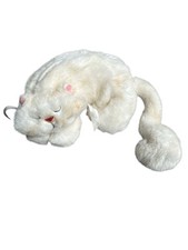 VINTAGE WHSMITH WHITE FLUFFY PUSSY CAT SOFT PLUSH ZIPPED PENCIL CASE BOXED