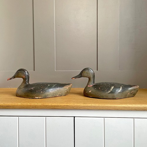 Pair wooden decoy - wooden, ducks