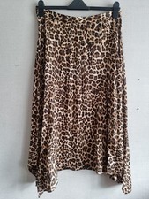 Zara beige/brown leopard print asymmetric plisse skirt size XL