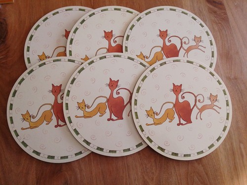 Matching place mats - place,