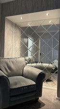 4mm Mirror bevelled wall tiles 250 x 250mm silver tiles (Triangle options extra)