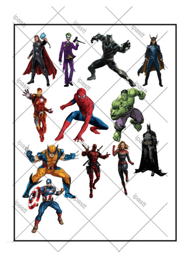 Marvel characters pre cut - 2.5",