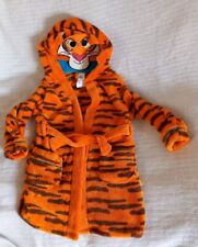 Boys Girls Disney Tigger Hooded Fleece Dressing Gown Bath Robe Age 3-4