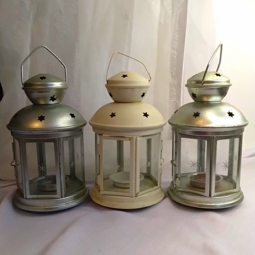Piece metal glass tealight - &,