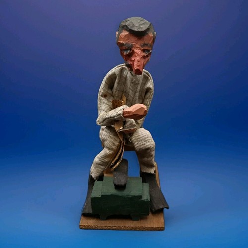 Hand carved wooden shoemaker - wooden,