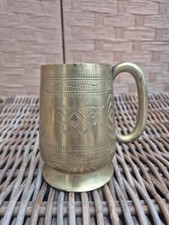 vintage engraved Brass Tankard 