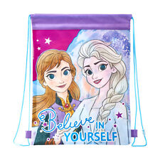 Frozen Kids Drawstring PE Swimming Football Sports Travel Gym School Bag Light