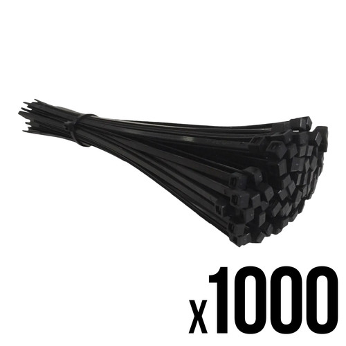 Black cable ties - black, 300mmx4.8mm