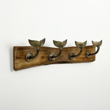 Whale Tail Coat Hooks on Wood