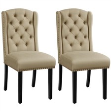 Button tufted dining chairs - tufted,