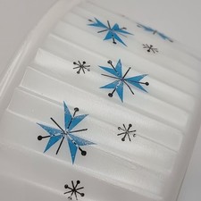 PHOENIX Pyrex Vintage Opalware Snowflake Sputnik Atomic Fluted Serving Bowl 7in